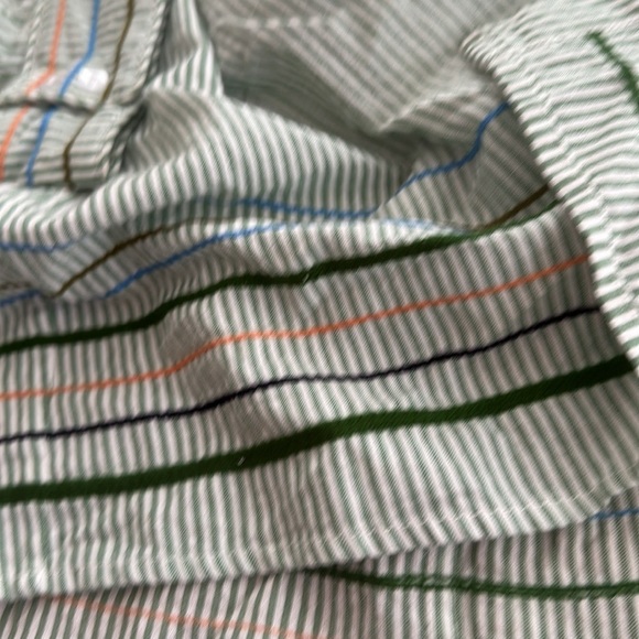 NWOT Roller Rabbit Murello Ada green stripe button down blouse cotton India - Picture 6 of 7